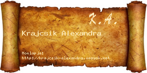 Krajcsik Alexandra névjegykártya