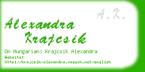 alexandra krajcsik business card